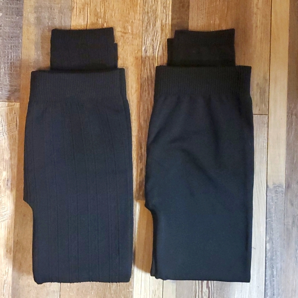 Bundle Black LuLu Luv Two Pair Leggings Girls Size 7/8
